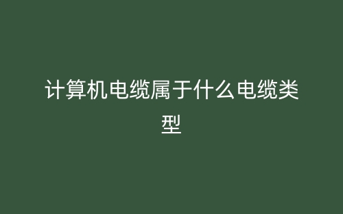 計(jì)算機(jī)電纜屬于什么電纜類型？(圖1)