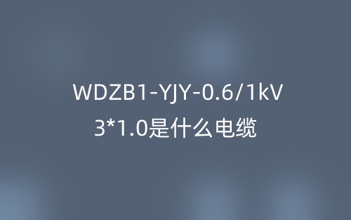 WDZB1-YJY-0.6/1kV 3*1.0是什么電纜？(圖1)