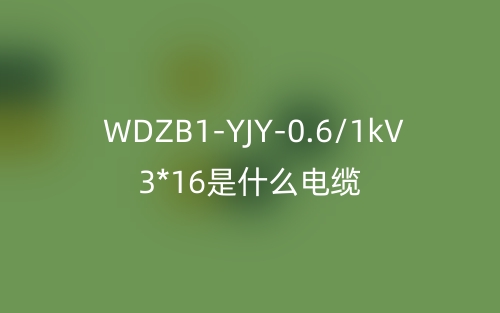 WDZB1-YJY-0.6/1kV 3*16是什么電纜？(圖1)