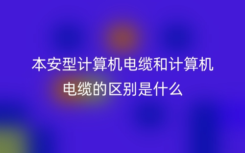 本安型計(jì)算機(jī)電纜和計(jì)算機(jī)電纜的區(qū)別是什么？(圖1)