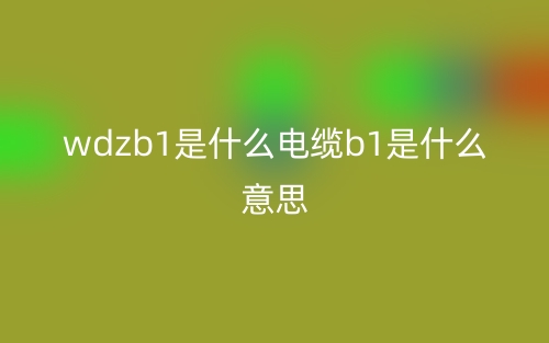 wdzb1是什么電纜b1是什么意思？(圖1)