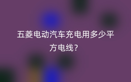 五菱電動汽車充電用多少平方電線？(圖1)