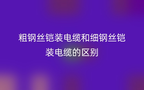 粗鋼絲鎧裝電纜和細鋼絲鎧裝電纜的區(qū)別是什么？(圖1)