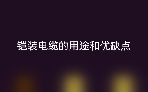 鎧裝電纜的用途和優(yōu)缺點(diǎn)(圖1)