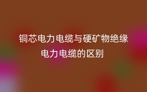 銅芯電力電纜與硬礦物絕緣電力電纜的區(qū)別是什么？(圖1)
