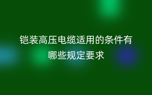 鎧裝高壓電纜適用的條件有哪些規(guī)定要求？(圖1)