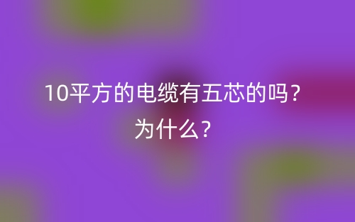 10平方的電纜有五芯的嗎？為什么？(圖1)