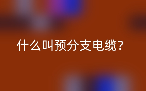 什么叫預(yù)分支電纜？(圖1)