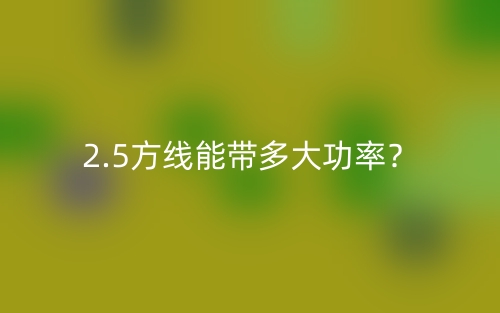 2.5方線能帶多大功率？(圖1)