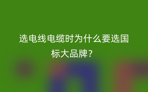 選電線電纜時(shí)為什么要選國(guó)標(biāo)大品牌？(圖1)