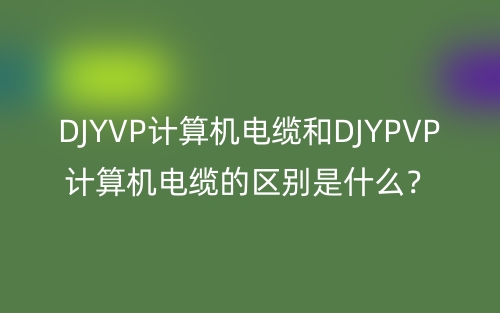 DJYVP計(jì)算機(jī)電纜和DJYPVP計(jì)算機(jī)電纜的區(qū)別是什么？(圖1)