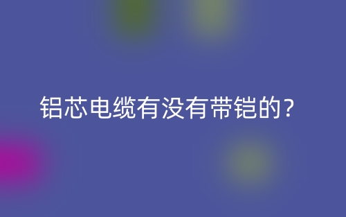 鋁芯電纜有沒有帶鎧的？(圖1)