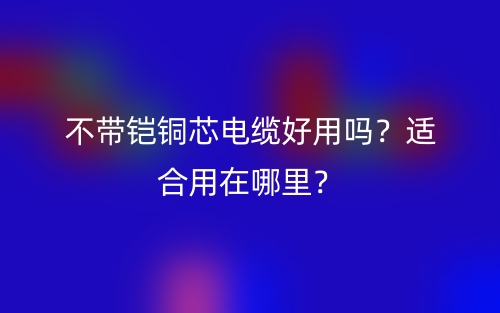 不帶鎧銅芯電纜好用嗎？適合用在哪里？(圖1)