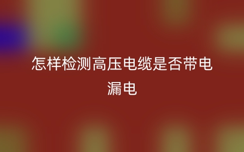 怎樣檢測(cè)高壓電纜是否帶電漏電?(圖1)
