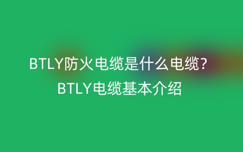 BTLY防火電纜是什么電纜？BTLY電纜基本介紹(圖1)