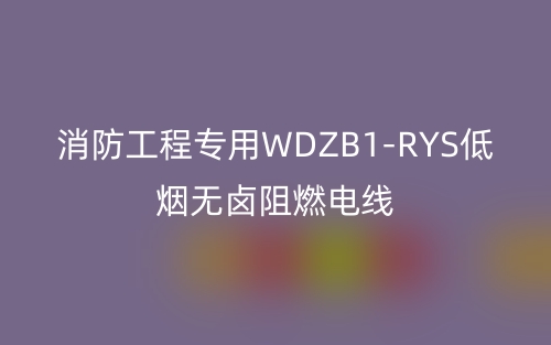 消防工程專用WDZB1-RYS低煙無鹵阻燃電線(圖1)