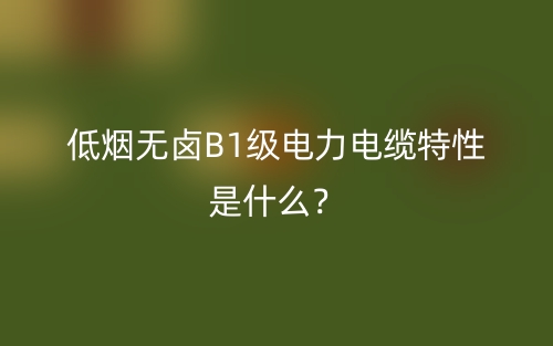 低煙無鹵B1級電力電纜特性是什么？(圖1)