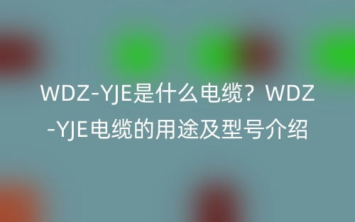 WDZ-YJE是什么電纜？WDZ-YJE電纜的用途及型號(hào)介紹！(圖1)