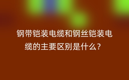 鋼帶鎧裝電纜和鋼絲鎧裝電纜的主要區(qū)別是什么？(圖1)