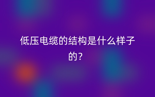 低壓電纜的結(jié)構是什么樣子的？(圖1)